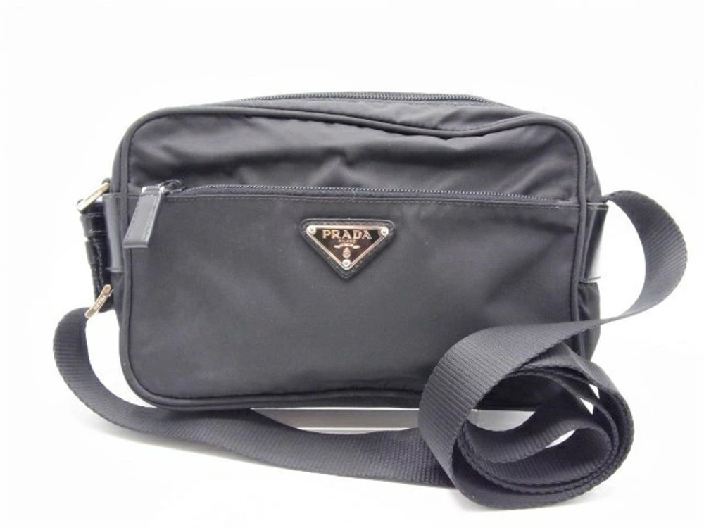 Prada bag shoulder calfskin Black